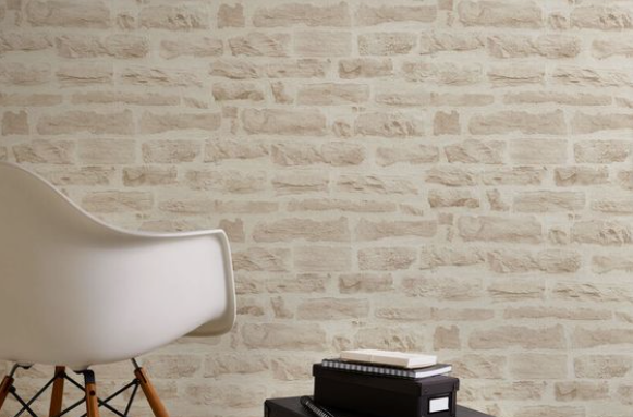 Papier peint trompe-l'œil effet pierre