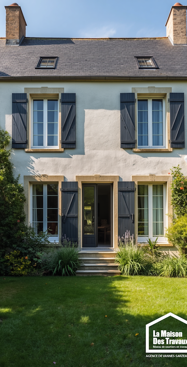 Travaux de ravalement sur une maison ancienne dans le Golfe du Morbihan