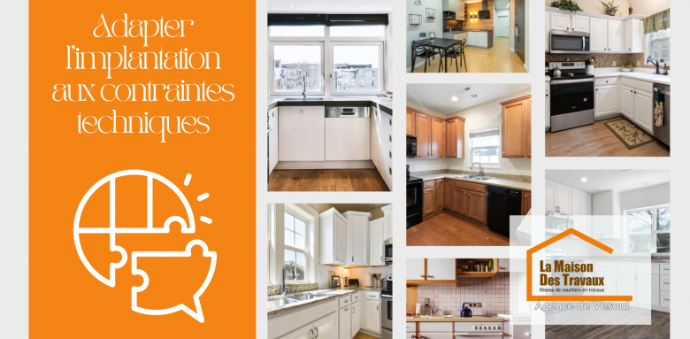 Découvrez les principales implantations de cuisine avec votre courtier La Maison Des Travaux à Vesoul-Lure-Jussey.