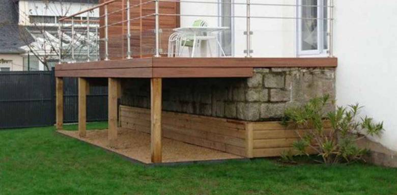 Terrasse sur pilotis bois - Nantes 44