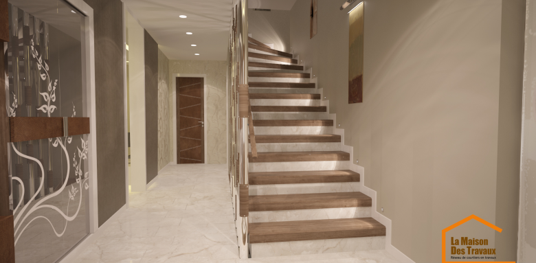 Escalier dans entrée moderne