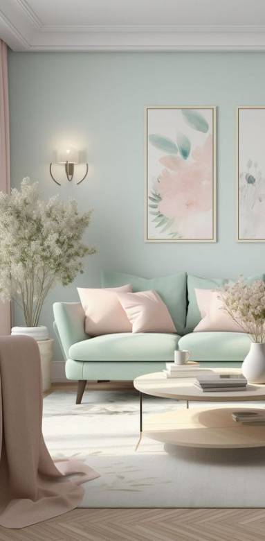 Salon vert pastel
