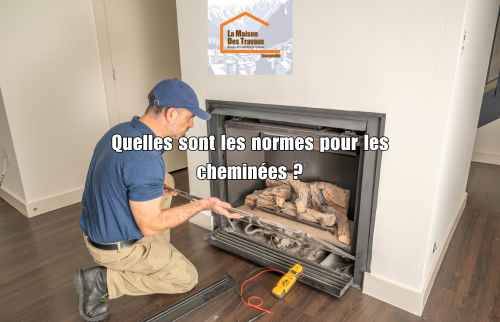 Technicien installant un insert de cheminée dans un logement en Haute-Savoie, illustrant les normes de sécurité et de conformité.