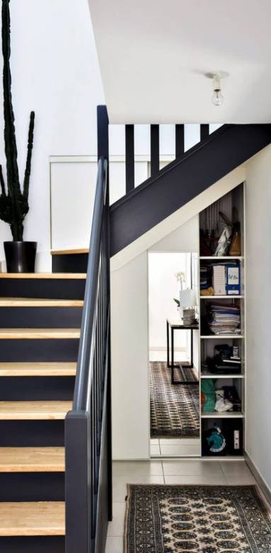 Escalier intérieur quart tournant en métal et bois - Arras 62