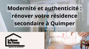 L’image montre une pièce en cours de rénovation avec des murs enduits et une échelle, illustrant parfaitement le processus de transformation d’une résidence secondaire. 