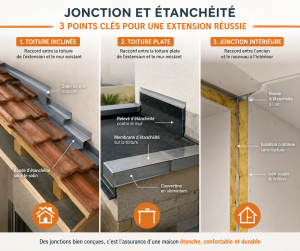 jonction étanchéité extension maison