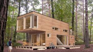 maison container habillée de bois