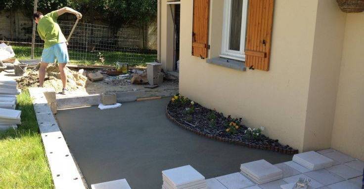 Travaux de construction de terrasse