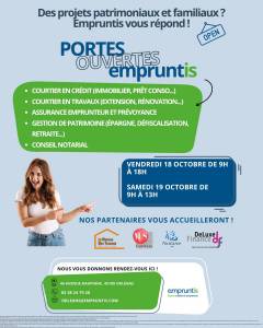 Portes ouvertes Empruntis 18 et 19 octobre 2024