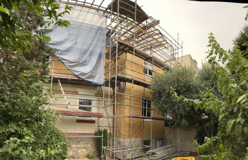 Échafaudage parapluie pour une surélévation