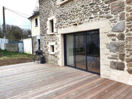 Réalisation d'une terrasse à Quévert