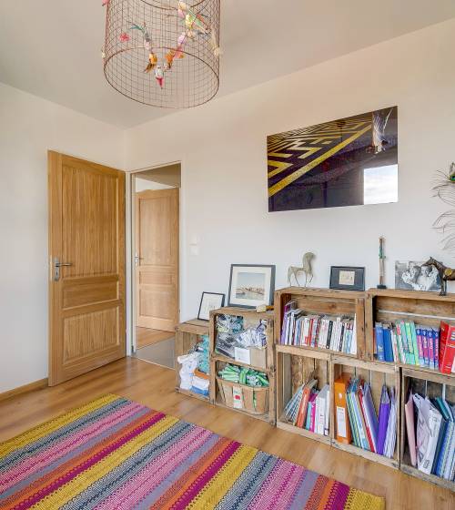 Détail étagères - caisses bois de récup'