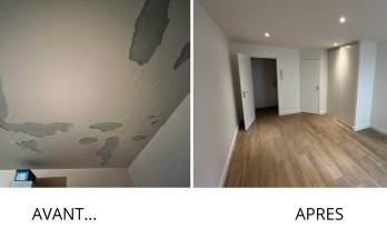 Nouveau faux-plafond dans studio rénové - Nantes 44