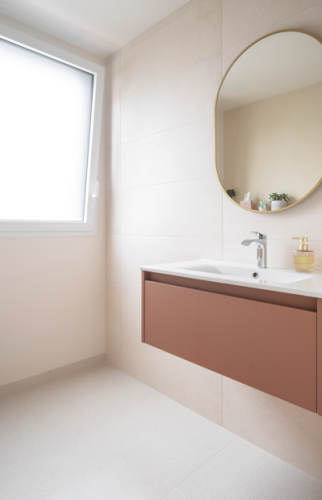 Création d'une lucarne au sud de Nantes - Salle de bain - Miroir