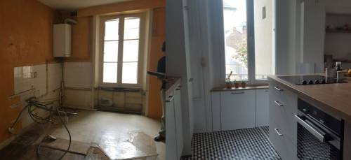 Après et après rénovation de cuisine Orléans Sud
