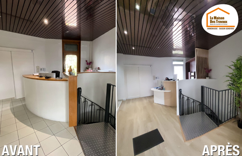 rénovation professionnelle Gaillard, aménagement cabinet dentaire, rénovation intérieure cabinet, modernisation accueil médical, cabinet lumineux