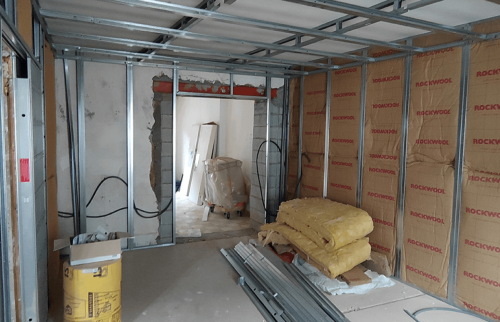 Isolation intérieure et création de cloisons dans un appartement à Voiron