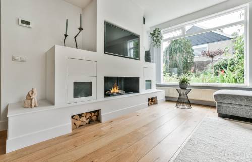 Modernisation cheminée et meuble sur mesure