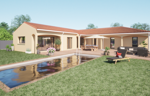 Extension de maison de 25 m² au Bignon - vues 3D