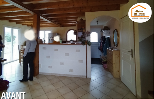 moderniser son intérieur, peinture poutres apparentes, restructuration d'espaces, courtier en travaux Annemasse, rénovation complète maison