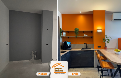 aménagement cuisine professionnelle, artisan cuisine sur-mesure, design intérieur cuisine, finitions haut de gamme