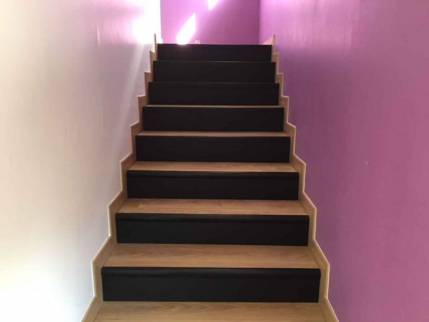 Rénovation d'escalier intérieur intérieur avec habillage bois - Moissy-Cramayel 77550