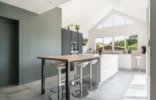 Vue cuisine intérieur - Extension pour réaliser une cuisine au Bignon