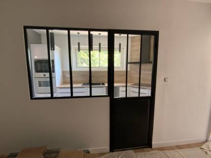 Rénovation de maison avec installation de verrière intérieure et porte verrière - Pornic 44210