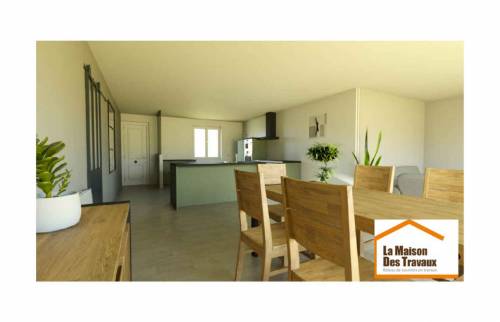 Réalisation d'une cuisine ouverte à La-Chapelle-Saint-Sauveur 44370 La Maison Des Travaux d’Ancenis