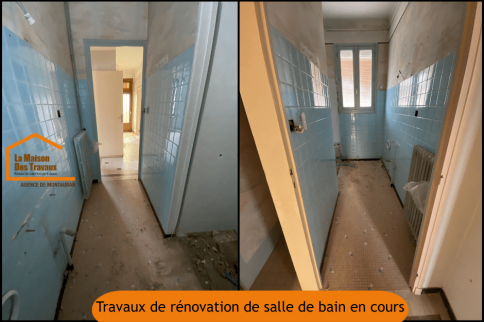 Travaux de rénovation de salle de bain en cours - Montauban 82000
