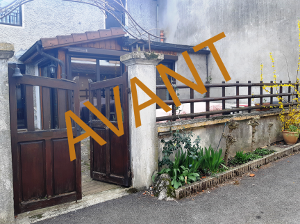 Menuiserie extérieure avant travaux de rénovation de portail et clôture - Meximieux 01