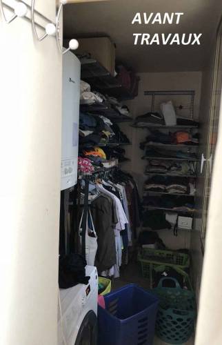 Ancien dressing transformé partiellement en salle de bain (Draveil 91210)