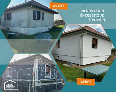 Avant-après rénovation façade ITE Voiron