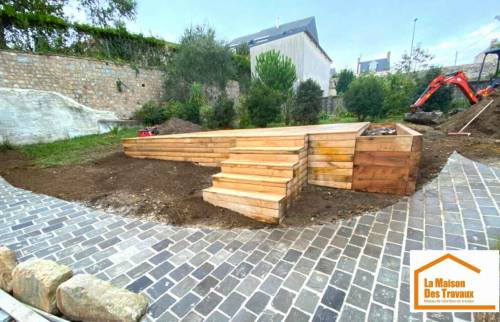 Création de terrasse et aménagement extérieur sur Le Mesnil-Aubert 50510