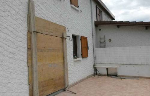 Pendant les travaux : L'ouverture vu de l'extérieur
