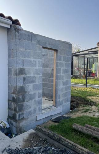 Création d'une extension de 10 m² à Vertou - travaux en cours