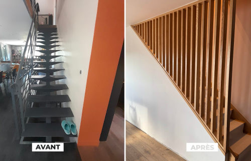 rénovation de l'escalier du haut