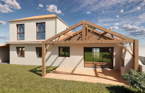 Surélévation de maison de 30 m²  à Saint-Sébastien-sur-Loire - PLANS 3D extérieur 2