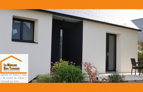 Maison rénovée proche d’Anet avec finitions soignées. Projet piloté par Raphaël et Jannely GIL PEREZ, courtiers en travaux.