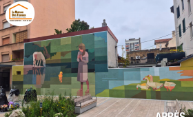 rénovation urbaine Annemasse, enduit façade Haute-Savoie, ravalement immeuble centre-ville, façade artistique Annemasse, courtier rénovation bâtiment