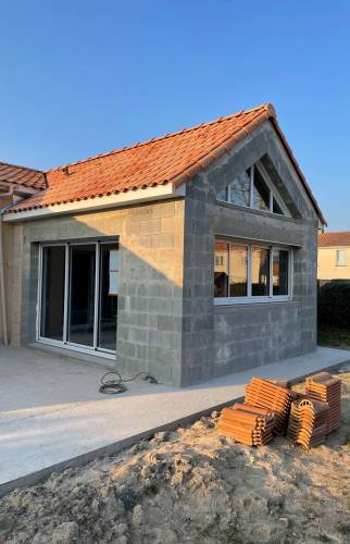 Travaux en cours - Extension pour réaliser une cuisine au Bignon