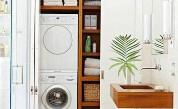 coin buanderie dans salle de bains