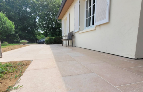 création d'une terrasse - dalle en pierre