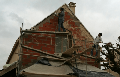 Pose d’un enduit de façade