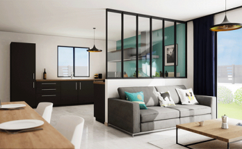 Pose d’une verrière sur-mesure pour une cuisine semi-ouverte à Bourgoin-Jallieu (38300)