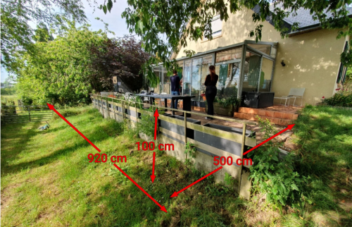 Avant - Prise de cotes pour rénovation de véranda et terrasse à Chantepie