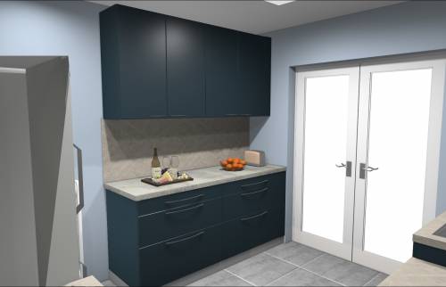 Vue 3D 3 - Côté porte fenêtre