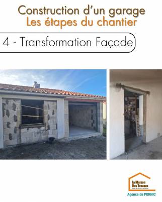 Construction de garage avec transformation de façade de l'ancien garage - Pornic 44210