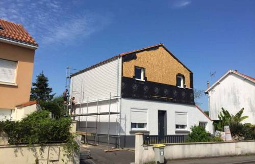 Travaux en cours pour extension 70m2 en ossature bois à Vertou