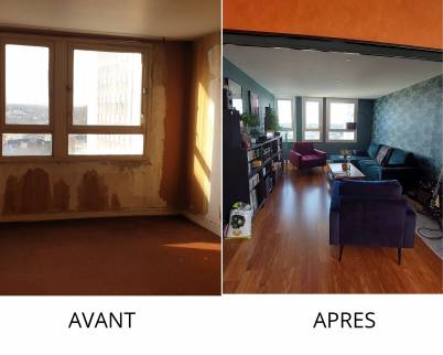 Rénovation de salon dans un appartement à Arras 62